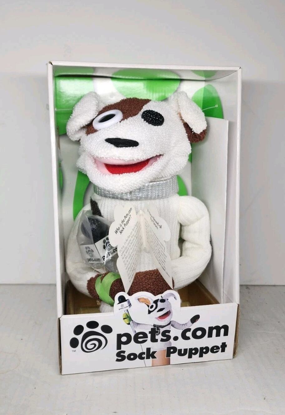 Pets.com Sock Puppet Dog Interview Collectible Vntg areadvertising mascot
